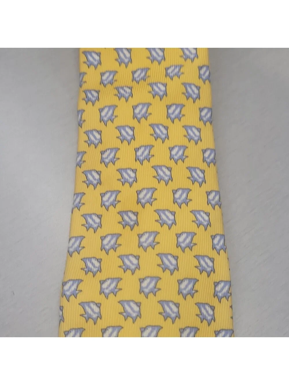 Robert Talbott Men's Yellow/Blue/White Geometric Woven Necktie Tie
